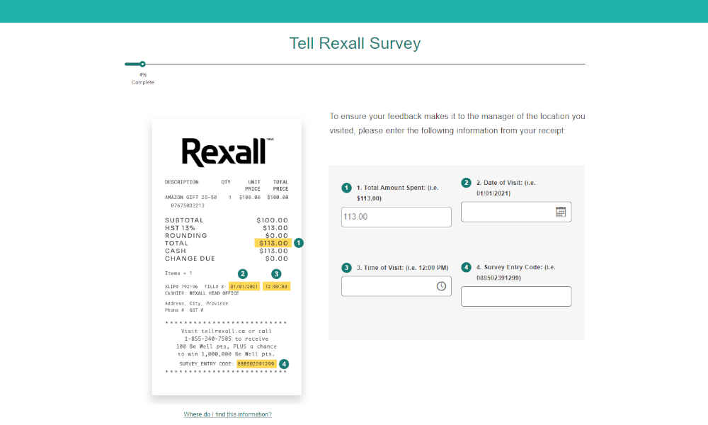 Be Well TM Tell Rexall Survey