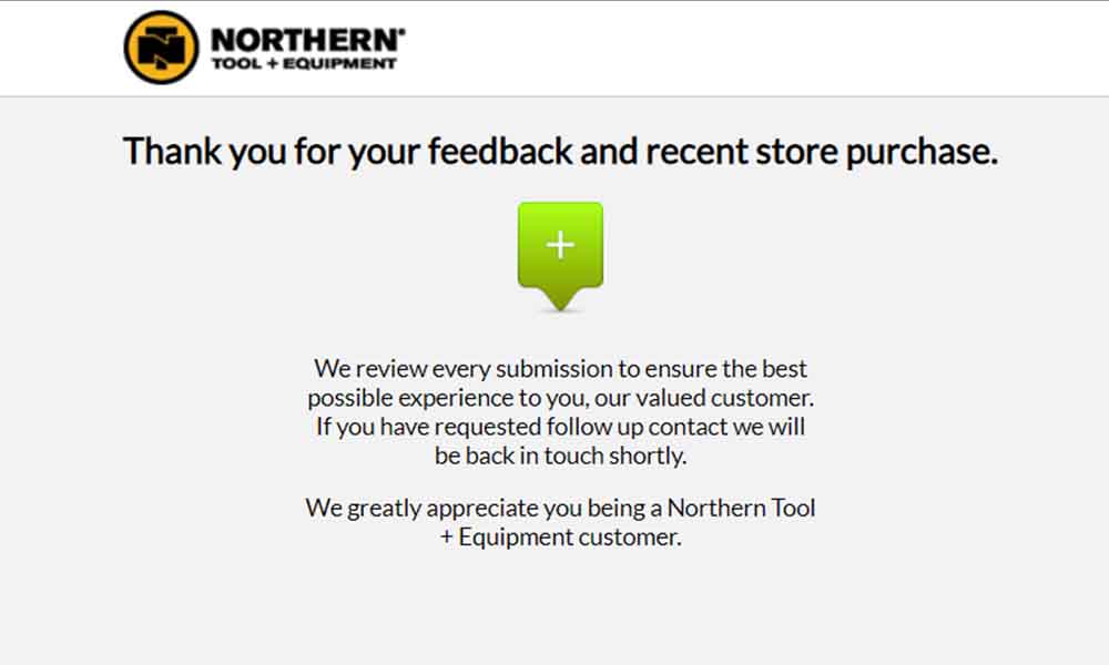 northerntool com storefeedback survey
