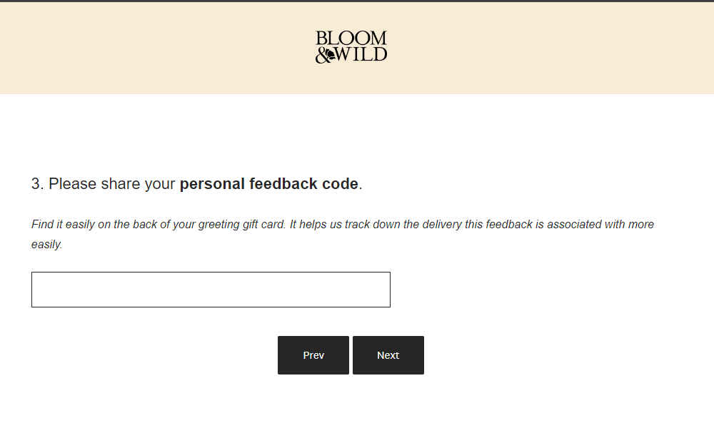 bloomandwild/feedback survey